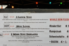 Auszug der Speisekarte von Fisch-Art und Meat-Art